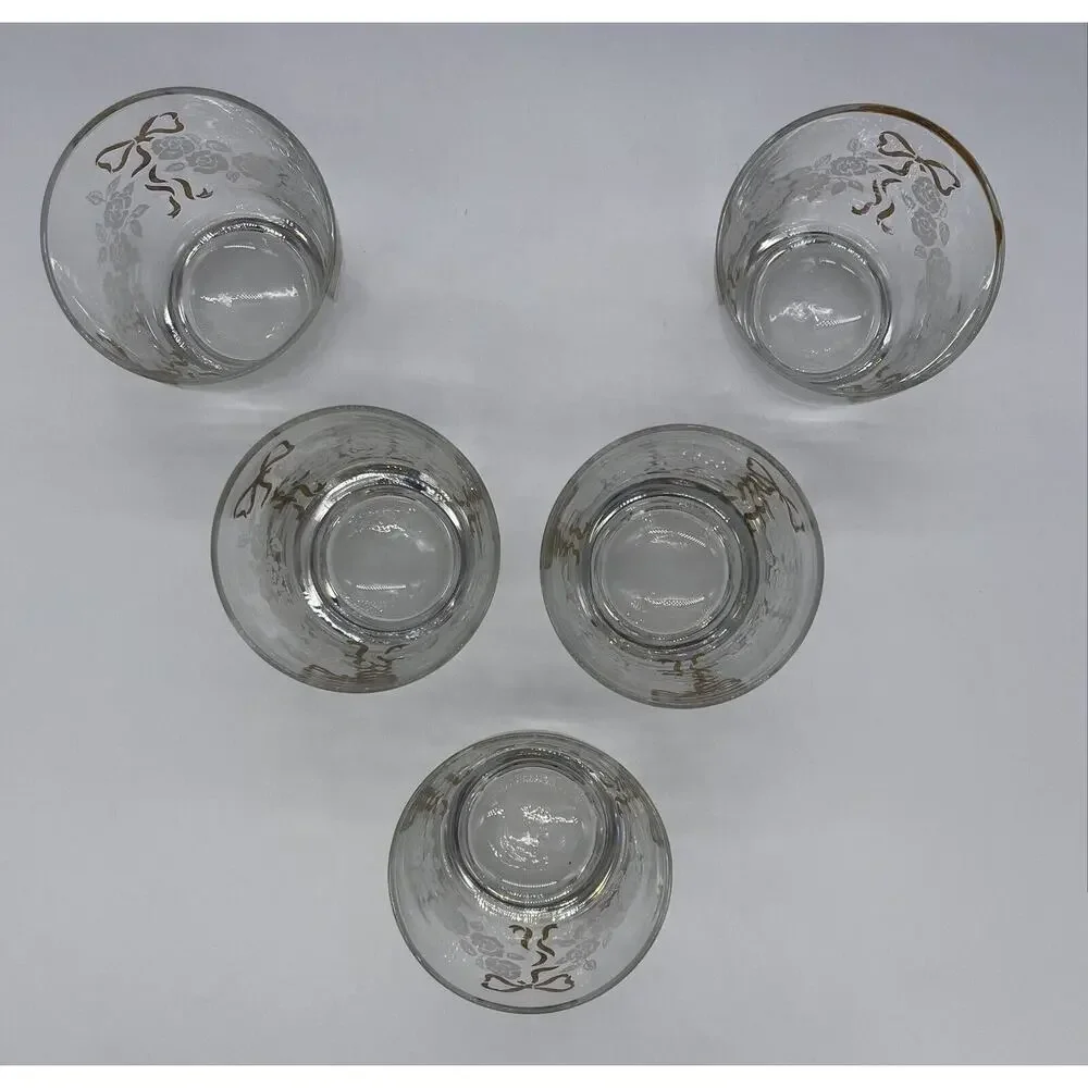 Libbey Rose Classic Lowball Glasses - SET OF 5 CIRCA 1953 Discontinued.